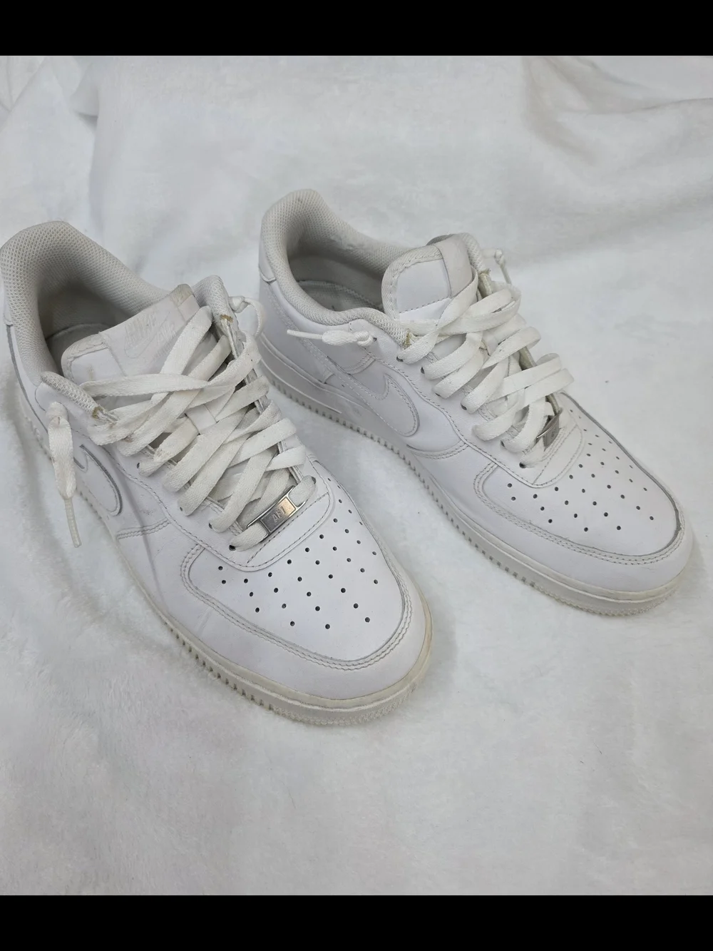 Mens Nike Air Force 1 '07 Low Top White Sneakers